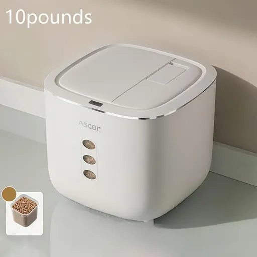 10LB Sealed Pet Food Storage Container | Heavy-Duty Square PP Dispenser with Flip Lid, Easy to Clean, Suitable for Kitchen Pantry