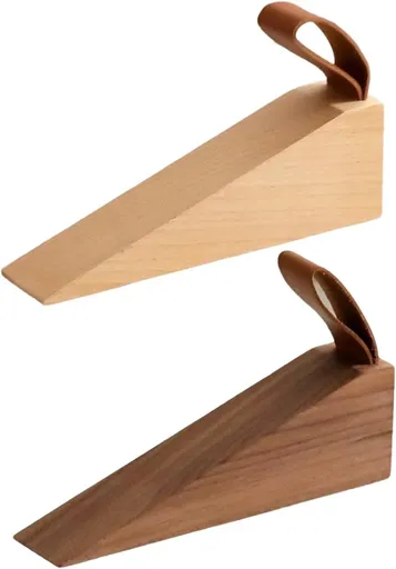 2 Pcs Walnut Door Stopper Door Jam for Floor Wedge Door Stop Hold Open Anti Slip Door Stopper for Home Office