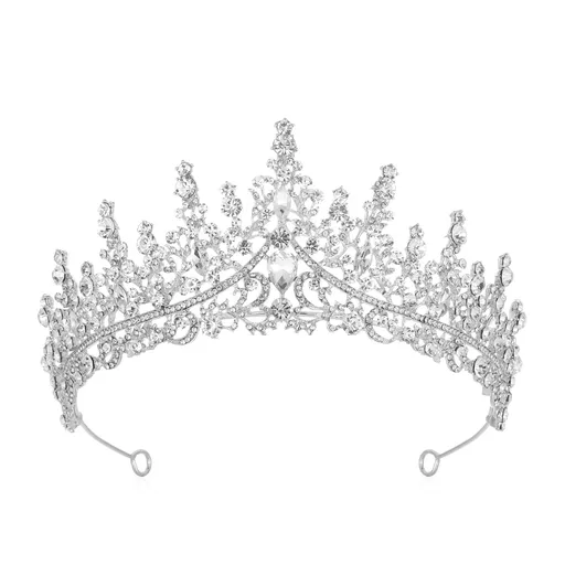 Luxury Full Rhinestone Bridal Tiara - Elegant Alloy Crown Hairband with 3A Grade Crystals Silver