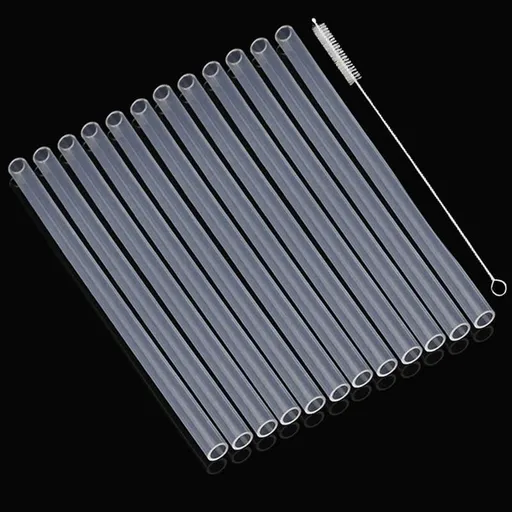 Silicone Replacement Straws for 20 30 40oz Cup, Reable Straws with Cleaning Brh Compatible with 30 40 oz Stanley Tumbler (Pack of 12)