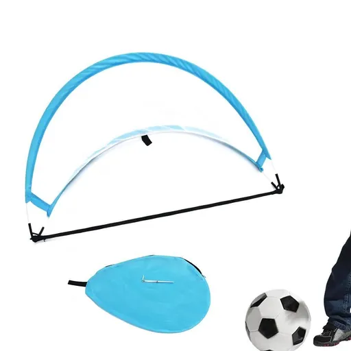 Portable Pop-Up Soccer Goal Set with 3 Ground Pegs and Carry Storage Bag Blue