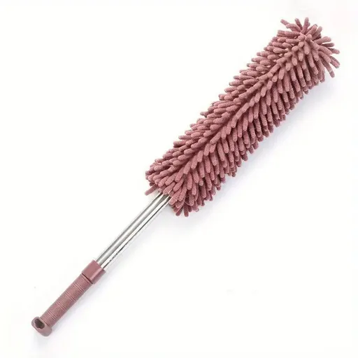 Coffee Brown Household Cleaning Duster / Static Duster / Dust Sweeper / Telescopic & Non-Shedding / Washable / High-Reach Cleaning Tool / Cleaning Tools & Supplies