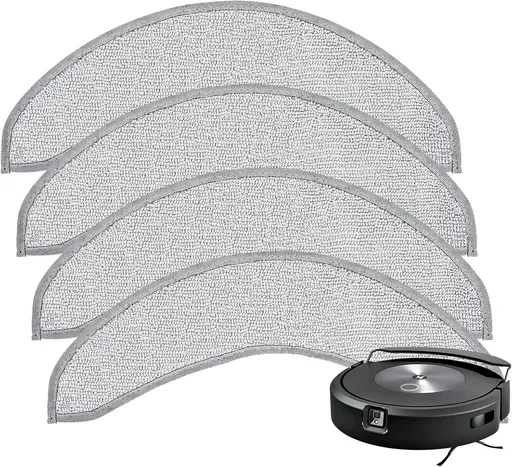 4 Pack Replacement Mop Pads for i-Robot Roomba Combo j7+/ j9+ Accessories, Microfiber Washable Mopping Pad for iRobot Roomba Combo j7+/ j9+ Robot Vacuum and Mop (Not fits for Roomba j7/ j7+/ j9+)