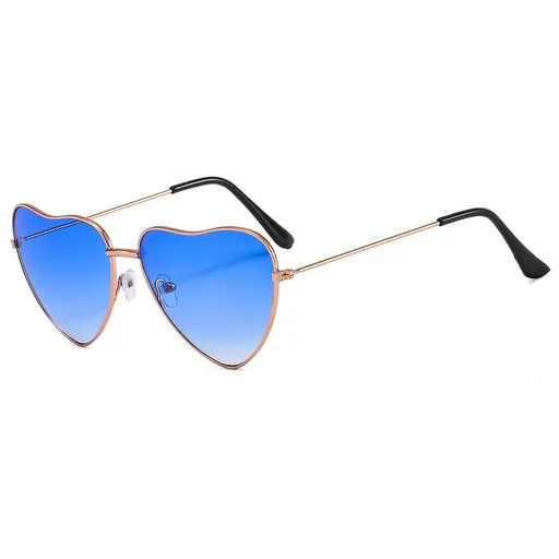 Sunglasses Thin Metal Frame Hippie Lovely Aviator Style Eyewear Polarized Heart Sunglasses for Women Fashion Lovely Style（2pcs）