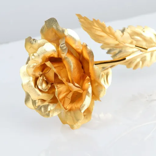 Gold Dipped Natural Golden Rose with Gift Box Men & Women for Best Valentine Gift - 9 inches Approx