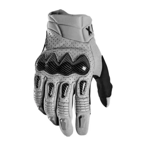 Fis Carbon Fiber Leather Anti Slip Motorcycle Gloves Grey