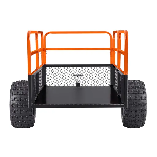 Garden Utility Trailer, 28 Cu. Ft. & 800 kg, ATV UTV Trailer, Tow Behind Steel Dump Trailers, Removable Rear Panel, Heavy Duty Pull Behind Yard Trailers for Lawn Mower Tractor Garden Waste