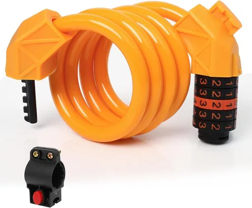 Bicycle lock - Bicycle chain lock - Anti-theft bicycle lock - 1.1m*11mm - Combination lock - Cable lock - Lock - with 5-digit code - Includes shackle - High security - Resettable lock - bicycle accessories - for bicycles, tricycles and scooters - ora