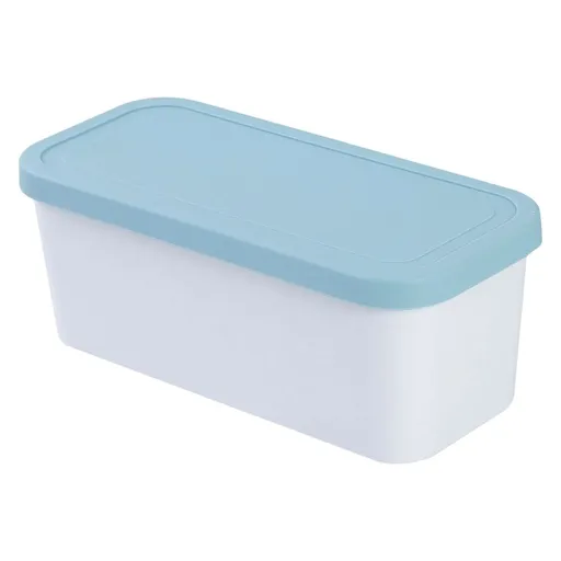 Ice Cream Containers, Airtight Ice Cream Tub, 9x3.66x4Inch Stackable Freezer Storage Container with Sealed Lid, Leakproof Dessert Storage Pail, Non-Stick Long Rectangular Freezer Box, Blue