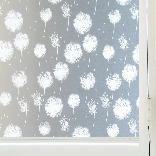 window privacy film,of dandelion glue-free glass film, opaque glass film for bathroom, living room and toilet-35 * 100cm