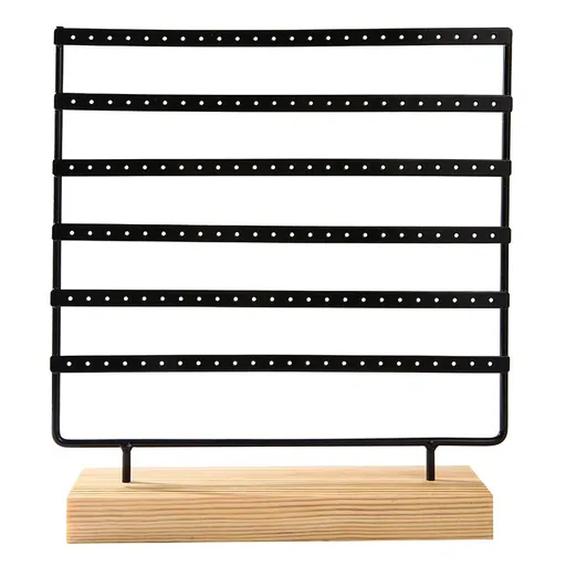 Earring Organizer Display Stand, Women Girls Gift 6 Layers Jewelry Rack, Earring Holder for Showcase, Countertop, Black