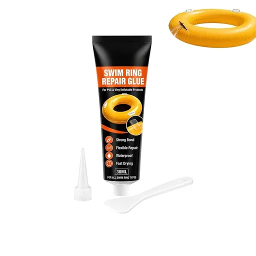 Inflatable Repair Glue, 30ML PVC Vinyl Repair Kit for Pool Floats, Swim Rings, Air Mattresses, Beach Balls and Inflatable Toys, Waterproof Flexible Adhesive for Puncture and Tear Repair