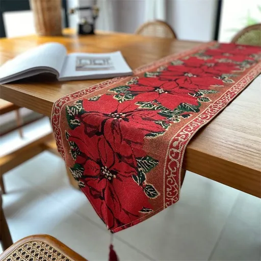 Mini Christmas Table Runner, Small Long Table Mat & Cabinet Decor, 33*45cm, Pattern 07