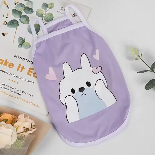 Lele Meow Pet Vest Summer Polyester Camisole-love rabbit
