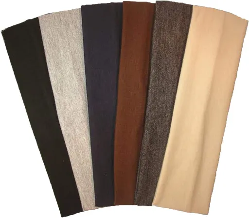 Cotton Headbands 6 Pack Stretch Elastic Yoga Soft and Stretchy Sports Fashion Headband for Teens Women Girls by (6 pc 2" Cotton Headbands-Neutral)