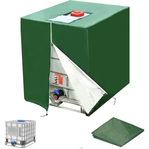 Green Waterproof Anti UV Dustproof Protective Cover for 1000L IBC Tank, 120 x 100 x 116 cm