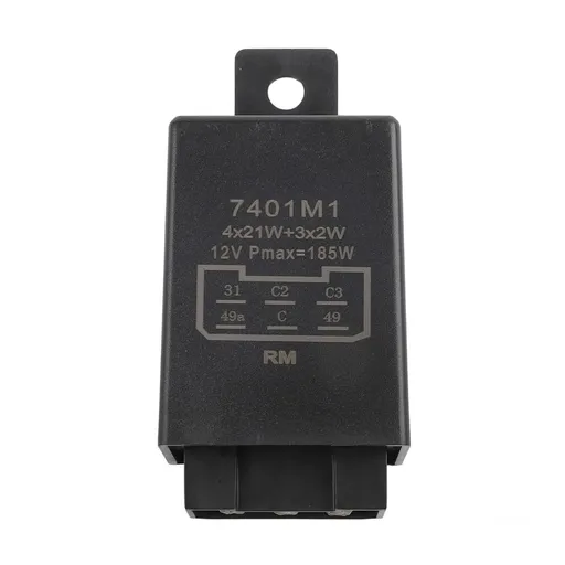 Vehicle Flasher Unit 12V with 6 Pin Terminal Layout and Mounting Ear, Rectangular Indicator Part for Turn Signal Circuit Service and Electrical Checks