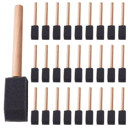 240 Pcs Foam Paint Brushes, 1 Inch Foam Brush with Wood Handle, Bulk Sponge Brushes for Painting, Foam Art Paintbrushes