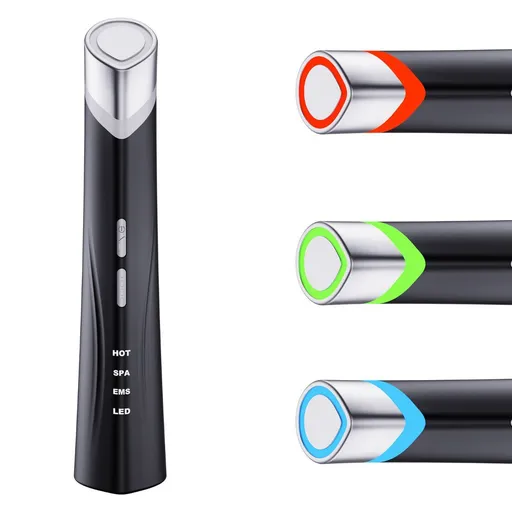 Advanced 4-in-1 Facial Device, Microcurrent Face Massager with Heat Therapy & Vibration, LED Light for Anti-Aging, Puffiness and Boosting Serum Absorption
