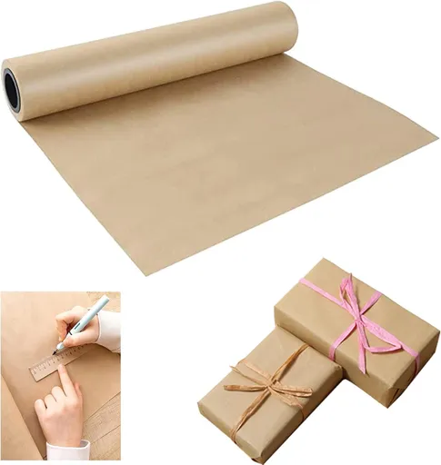 Brown Kraft Paper Roll - 15" x 33'(400") Brown Wrapping Paper for Packing Moving Small Craft Paper Roll for Gift Wrapping, Art
