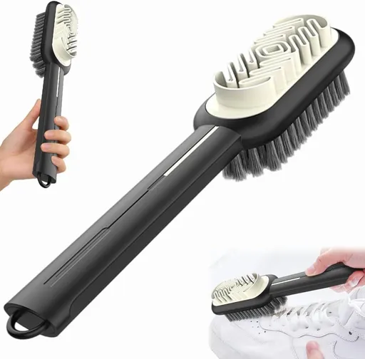 2 In 1 Scrub Suede Shoe Brush, Rubber Shoe Brush With And Soft Bristle Brush, Suede Cleaner And Nubuck Brush For Shoes, Bags, Jackets And Purses
