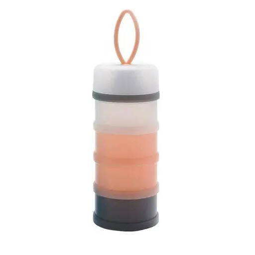 4-Layer Milk Powder Dispenser Bottle Container Food Storage Box Portable Stackable - Pink