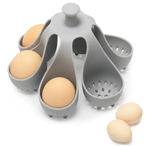 Egg cooker, baking supplies, egg cooker 6 eggs, egg carton, kitchen utensils, for Home Cooking and Food Preparation, Grey