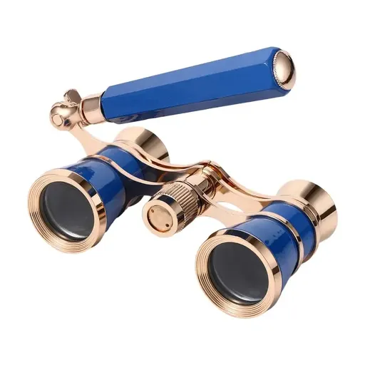 3X25 Vintage Opera Glasses, BK7 Optical Glass, Central Focus, for Theater Concert Opera Viewing(blue)