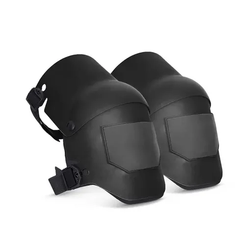 Hard Shell Work Pads with Adjustable Straps for Flooring and Gardening - Black