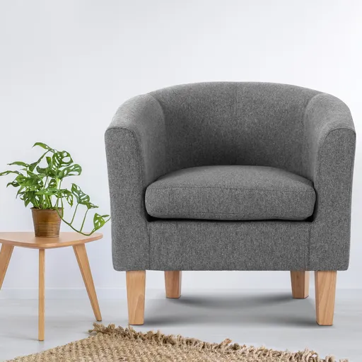 Artiss Armchair Tub Chair Grey Abby