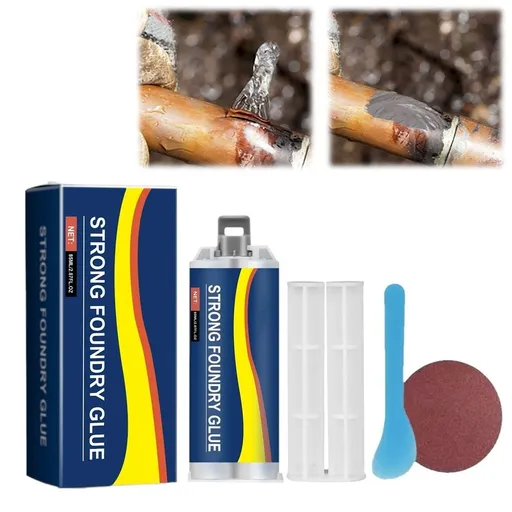 Strong Foundry Glue, Metal Repair Glue, Professional Grade Adhesive for Plastic, Metal, Ceramic, Wood, Bonds Steel, Aluminum, DIY Crafts, High Temperature Resistant Casting Repair, 85ml