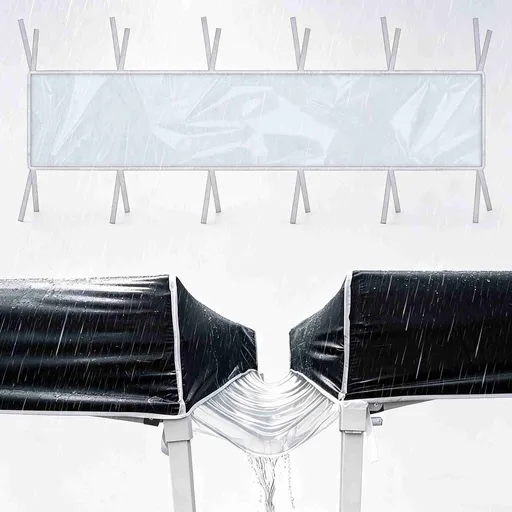 Rain Gutter for Pop Up Canopy, Reusable 10ft Waterproof Canopy Rain Gutter Between Tents, Clear Replacement Tent Gutter Accessory for Canopies