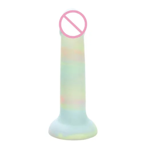 House Of Dasein Cute Jelly Silicone Soft Dildo Female G-Spot Masturbator Anal Butt Plug Adult Sex Toys Suction Cup For Women Beginner - Blue