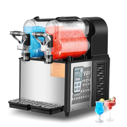 3Lx2 Tank Commercial Slushy Machine Margarita Smoothie Frozen Drink Maker