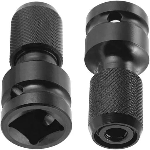2 Pcs Impact Wrench Bit in Steel Socket Screwdriver Bit with Accessories Adapters for Hex Black, 0.25 in