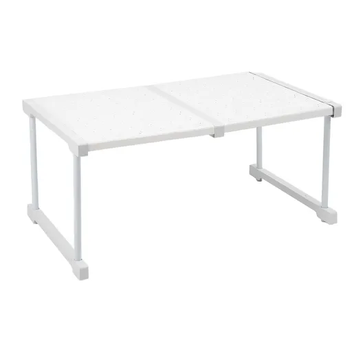 Expandable Cabinet Shelf Carbon Steel ABS PP Closet Storage Shelf Cabinet Organizer Riser Rack for Kitchen Cupboard Under Sink 47 to 68cm/18.5 to 26.8in