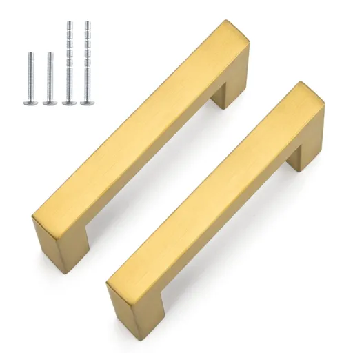 2 Pack Gold Cabinet Pulls Brushed Brass Cabinet Pulls Kitchen Cabinet Handles Brushed Gold Cabinet Pulls Gold Pulls