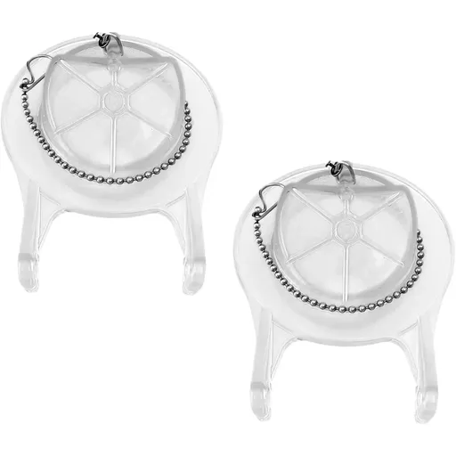 2 Pack GA715014-GEG1 Toilet Flapper, Clear Rubber with Stainless Steel Chain Hook for Toilet Tank Repair, 3 Inch