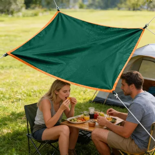 Camping Tent Top Cover, Waterproof Tent Rain Fly, 33" Portable Top Cloth Tarp with Belt and Hook for Hiking, Backpacking, and Camping (Green)