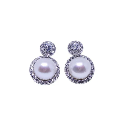 Exquisite French Style Socialite Earrings Fashion Jewelry Elegant Statement - Silver