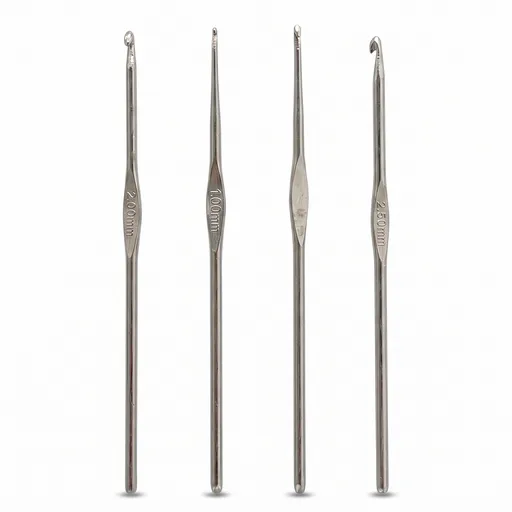Steel Crochet Hook Set 4pcs Fine Sizes 1.00mm 1.80mm 2.00mm Thread Lace Craft Sewing