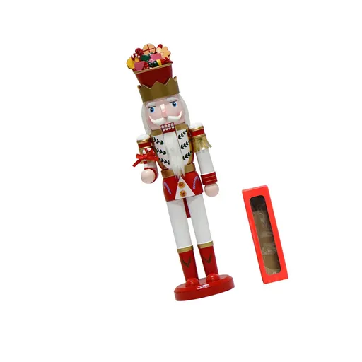 Xmas Nutcracker Ornament 38cm 15 Inch Decorative Festive Wooden Nutcracker Figurine Type 2
