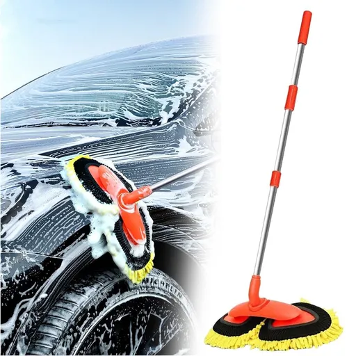 Car Wash Brush, 360° Rotating Long Handle Car Cleaning Brush, Microfiber Car Wash Mop Not Hurt Paint Scratch Free For Washing Detailing Cars Truck Trailer Boat