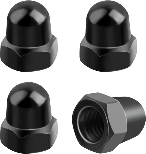4PCS M6 Black License Plate Screws Caps,Stainless Steel License Plate Hardware Compatible with Volvo C30,C70,S60,S70,S80,M6 Licenses Plates Screws with Caps Replace OEM#968458