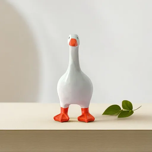 Goose Magnetic Key Holder, Resin Goose Duck Figurine Statue Magnetic Tool Holder, Cute Animal Figurines Key Holder (Orange)