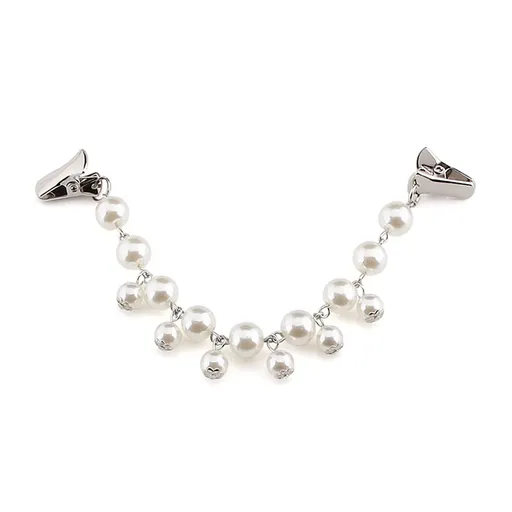 3 pieces Pearl Crystal Sparkling Teardrop Chain Dresses Shawl Clip Retro Sweater Collar Clips Retro Cardigan Clip Shawl Clips