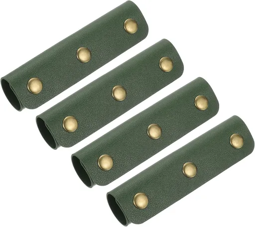 4Pcs Handbag Handle Cover, PU Leather Luggage Handle Wraps, Luggage Grip Protector for Purse Tote Bag Suitcase, Dark Green