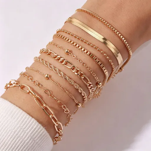 Retro Irregular Bangle Set Women Stackable Bracelet Set Hand Jewelry h560 Great Christmas Present