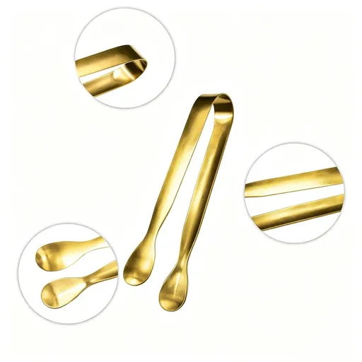 2PCS， Small Serving Utensils for Parties Catering Gold Tongs, FoodGrade 304 Stainless SteelMini Appetizer Tongs for Tea Party Coffee Bar