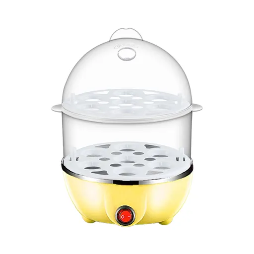 Egg Steamer ! Eggs Cooker Double Breakfast Machine Stainless Steel Multi Function Steamer, Cooking Molds Promotion Include 1*Egg Steamer Yellow